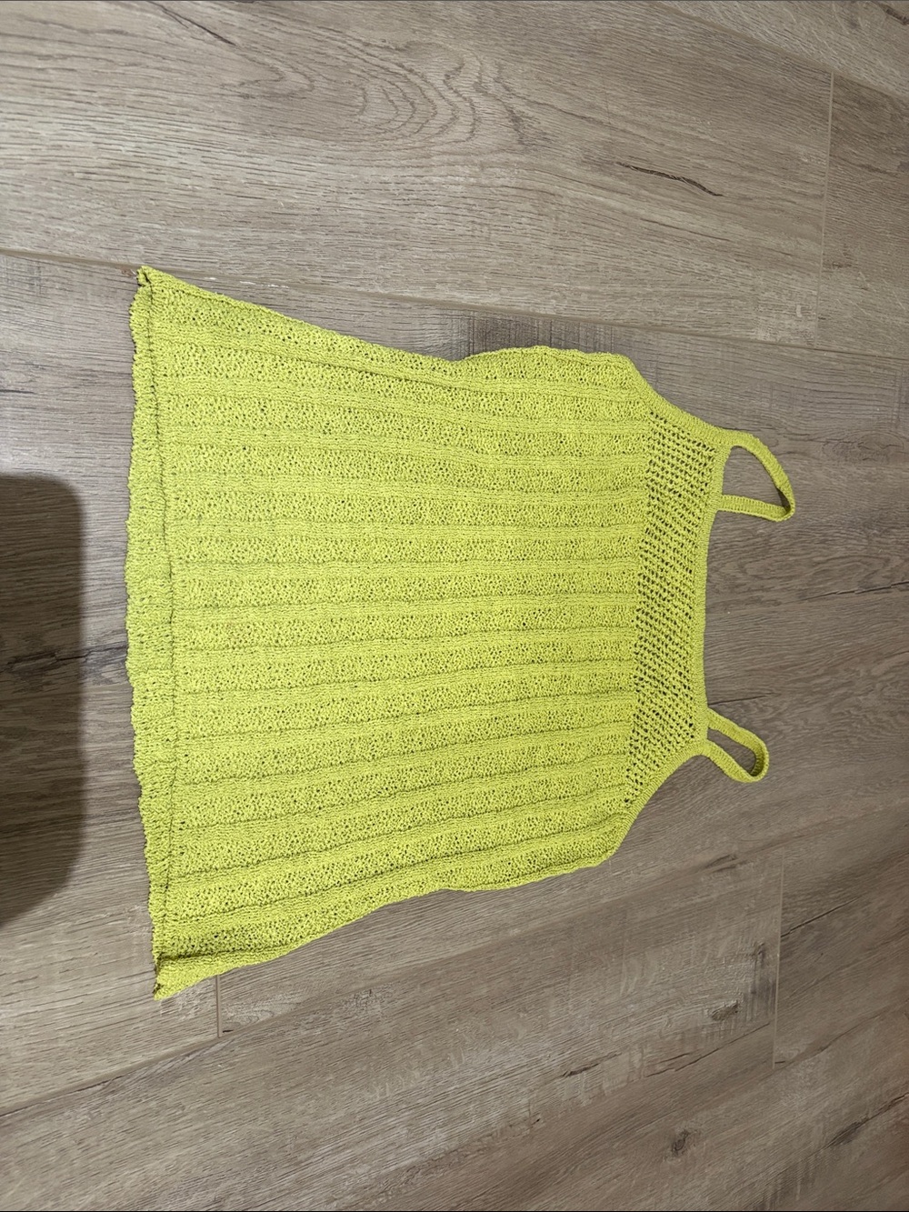 Vintage 90’s Women’s Lightweight Knit Tank Top - Neon Yellow